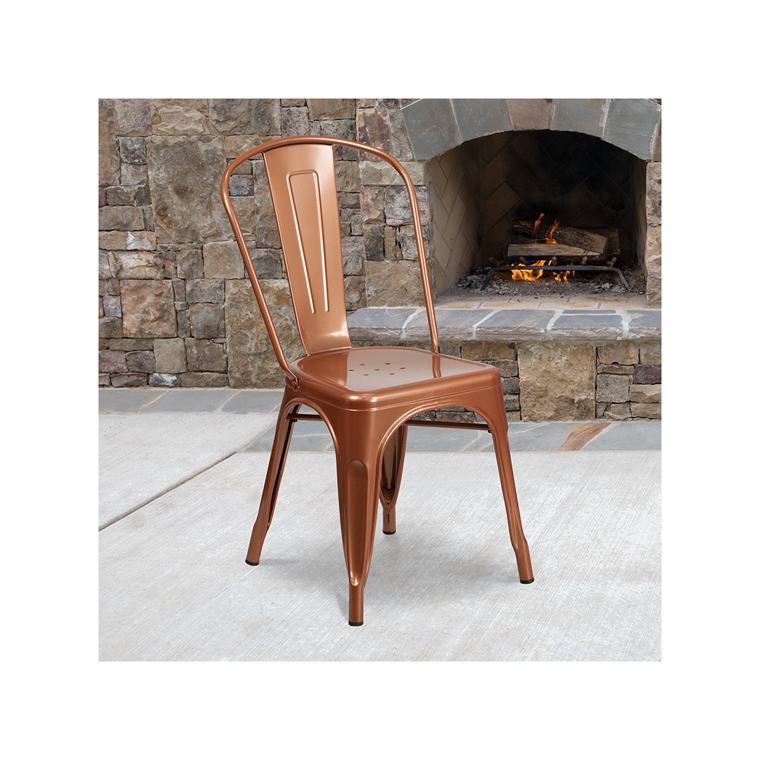 Commercial Grade Distressed Indoor-Outdoor Stackable Chair